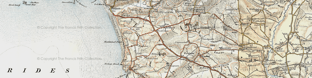 Old map of Bathesland Water in 0-1912