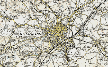 Old map of Rochdale in 1903