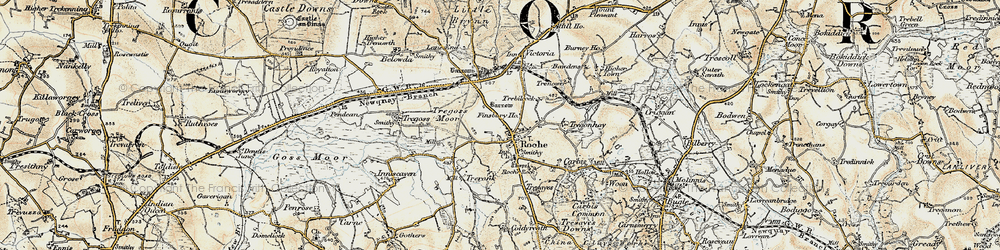 Old map of Roche in 1900