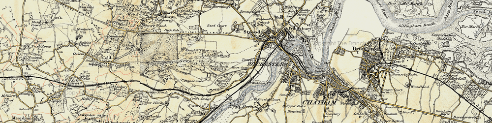 Old map of Bridge Reach in 1897-1898