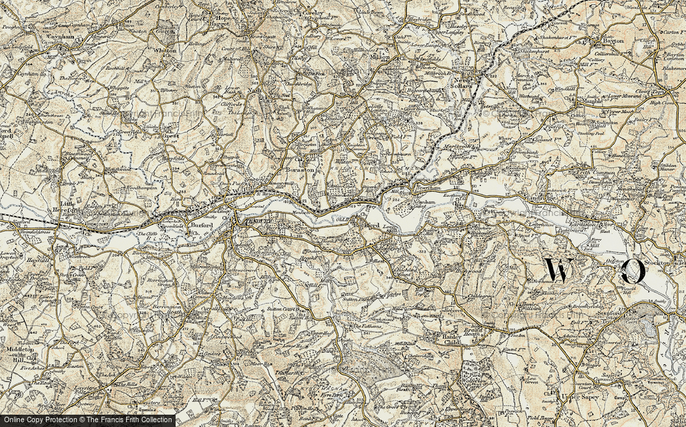 Old Map of Historic Map covering Aston Court in 1901-1902
