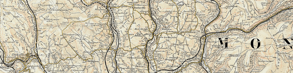Old map of Rock in 1899-1900