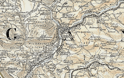 Old map of Rock in 1900-1901