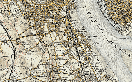 Old map of Rock Ferry in 1902-1903