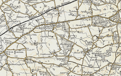 Old map of Rockbeare in 1898-1900