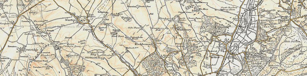 Old map of Rockbourne in 1897-1909