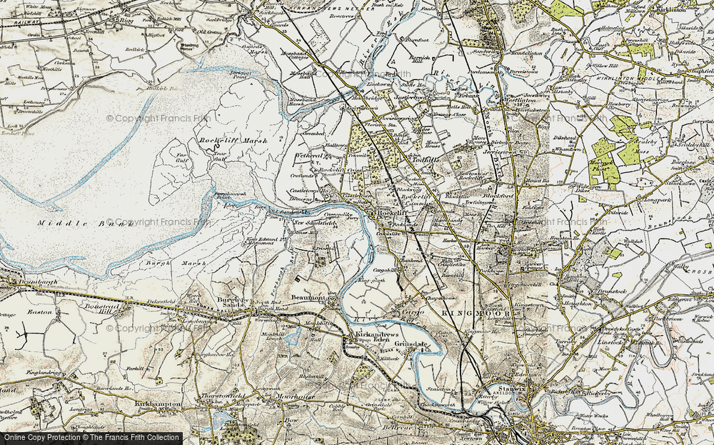 Old Map of Historic Map covering Heathlands in 1901-1904