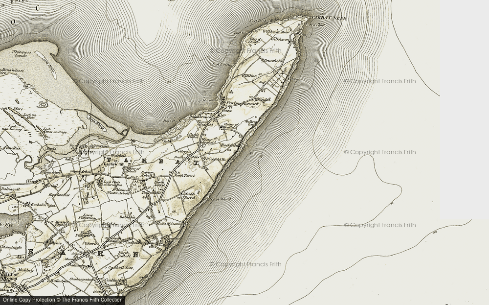 Old Map of Historic Map covering Wester Seafield in 1910-1912