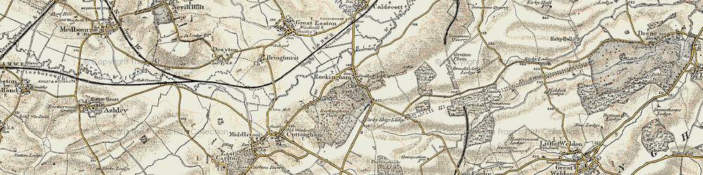Old map of Rockingham in 1901-1902