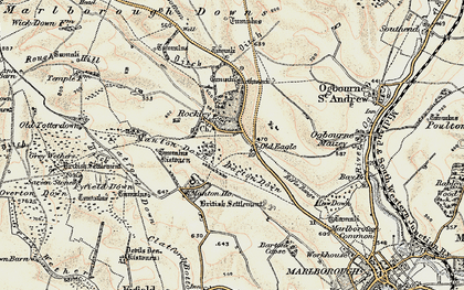 Old map of Barton Down in 1897-1899