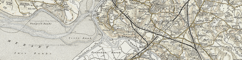 Old map of Rocksavage in 1902-1903