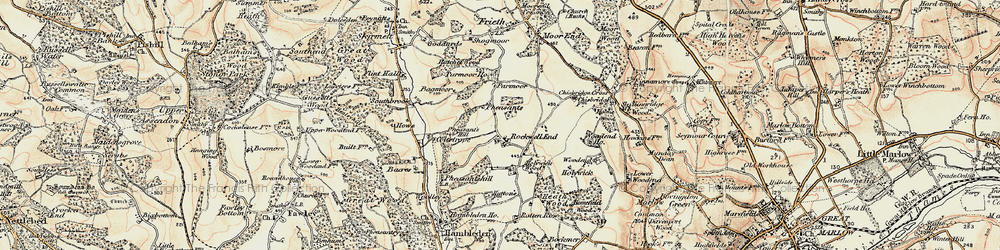 Old map of Rockwell End in 1897-1898