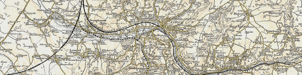 Old map of Rodborough in 1898-1900