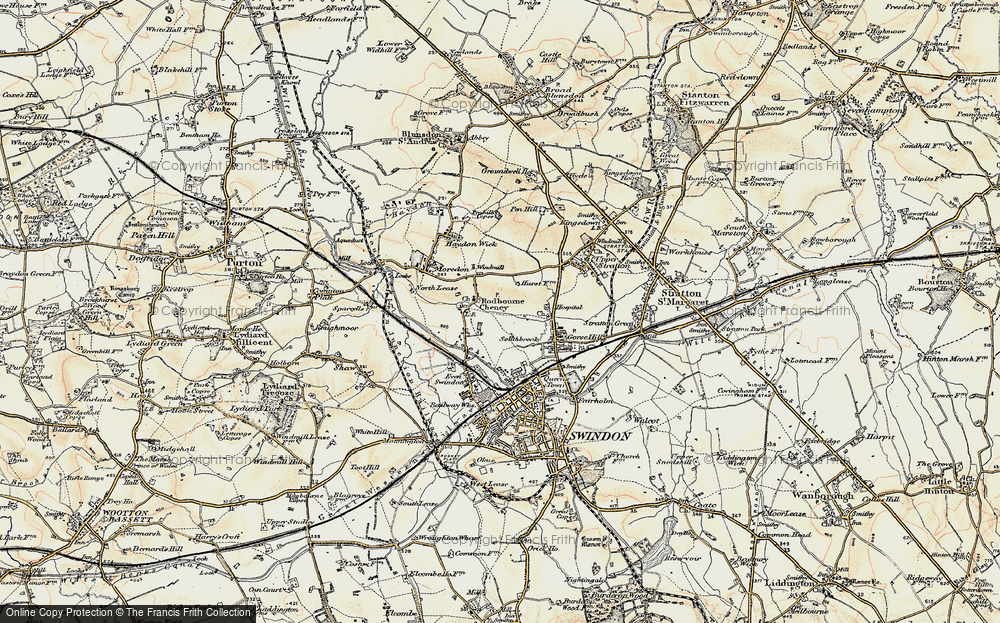 Old Map of Rodbourne, 1898-1899 in 1898-1899