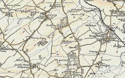 Old map of Rodbourne Bottom in 1898-1899