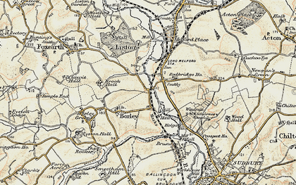 Old map of Rodbridge Corner in 1898-1901
