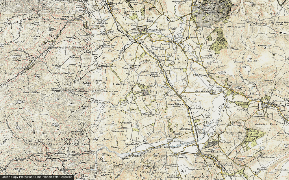 Old Map of Roddam, 1901-1903 in 1901-1903