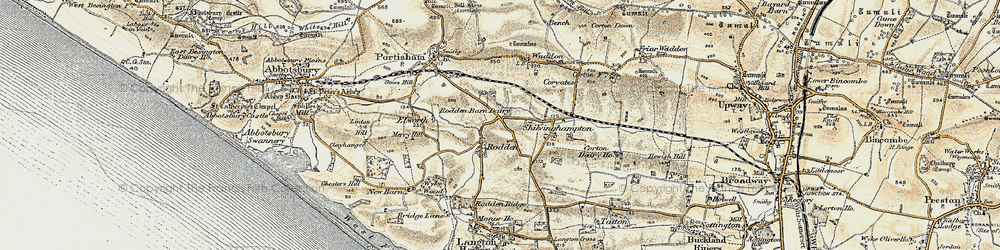 Old map of Wyke Wood in 1899
