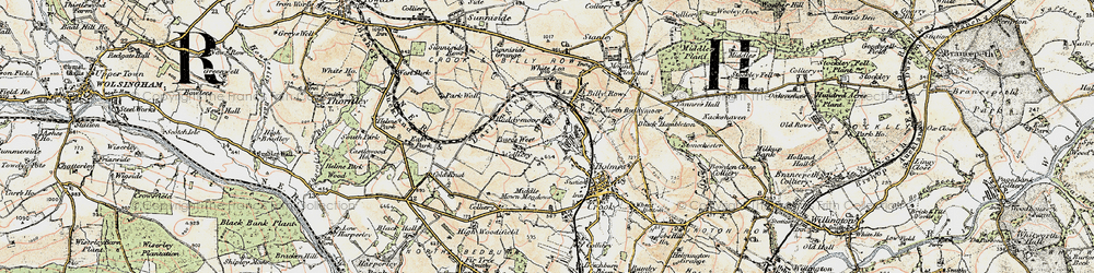 Old map of Roddymoor in 1901-1904