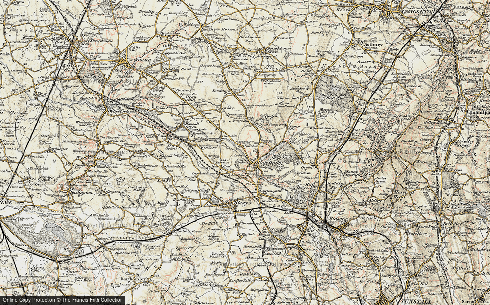 Old Map of Rode Heath, 1902-1903 in 1902-1903