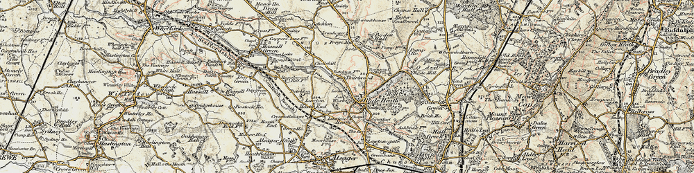 Old map of Rode Heath in 1902-1903