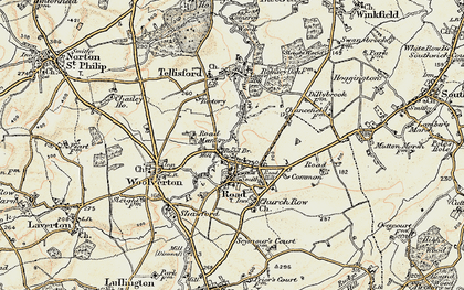 Old map of Rode Hill in 1898-1899