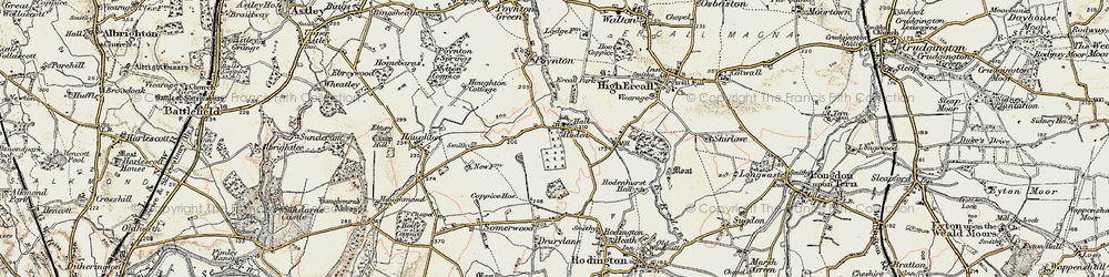Old map of Roden in 1902