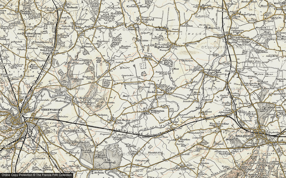 Old Map of Rodington Heath, 1902 in 1902