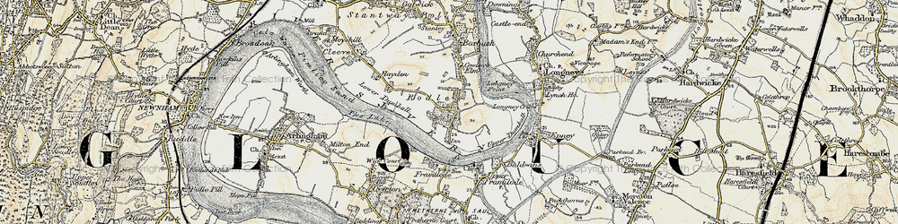 Old map of Rodley in 1898-1900