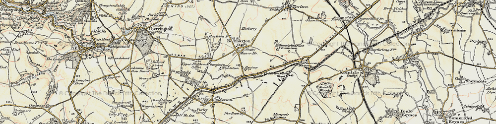 Old map of Windmill Tump (Long Barrow) in 1898-1899