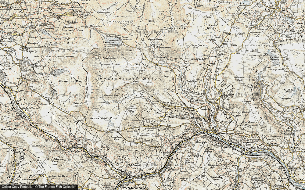 Old Map of Historic Map covering Alcomden Water in 1903