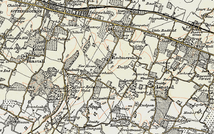 Old map of Rodmersham in 1897-1898