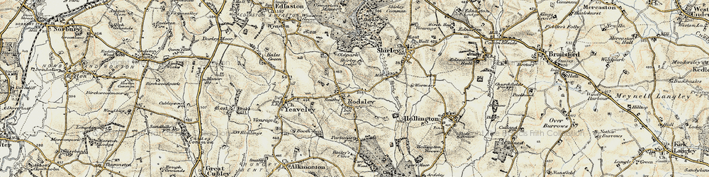 Old map of Rodsley in 1902