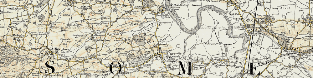 Old map of Bolham Ho in 1898-1900