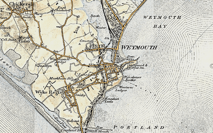 Old map of Rodwell in 1899