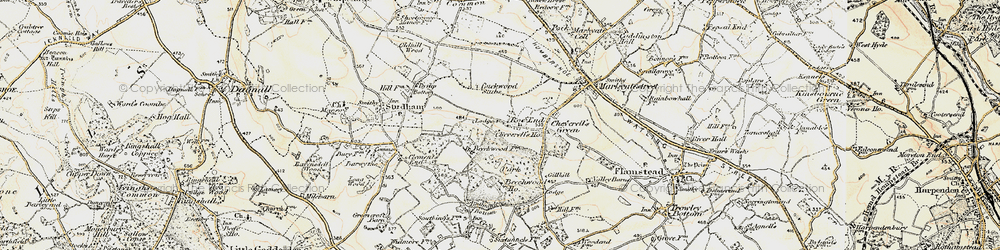 Old map of Roe End in 1898-1899