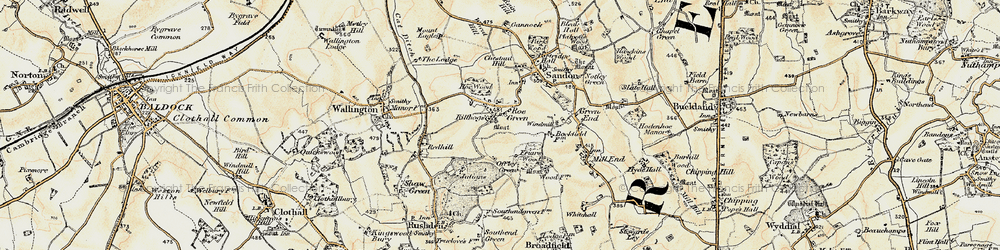 Old map of Roe Green in 1898-1899