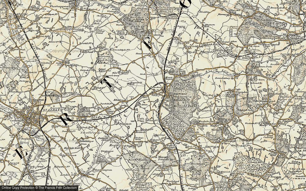 Old Map of Roe Green, 1898 in 1898