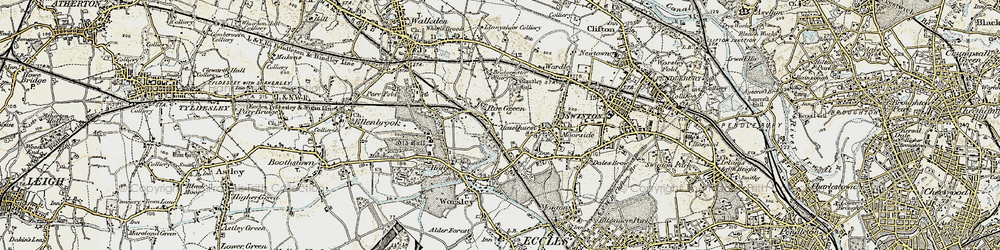 Old map of Roe Green in 1903
