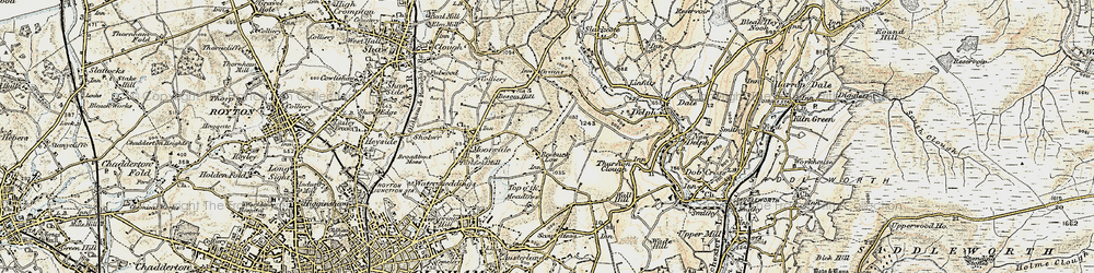 Old map of Roebuck Low in 1903