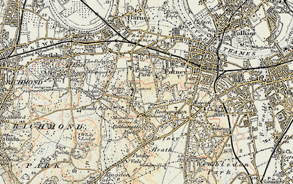 Old map of Roehampton in 1897-1909