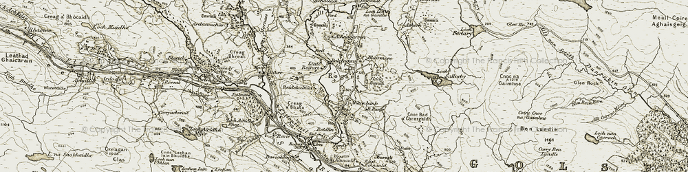 Old map of Achnagarron in 1910-1912