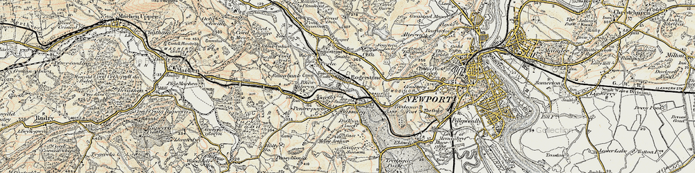 Old map of Rogerstone in 1899-1900