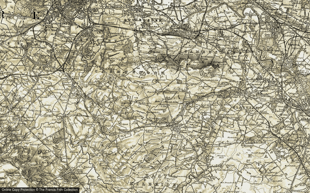 Old Map of Historic Map covering Arrotshole in 1904-1905