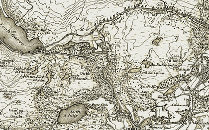 Old map of Tarvie in 1908-1912