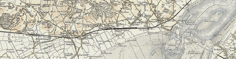 Old map of Rogiet in 1899-1900