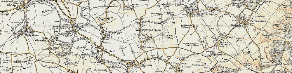 Old map of Roke in 1897-1898