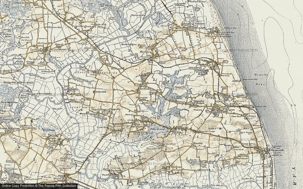Old Map of Rollesby, 1901-1902 in 1901-1902