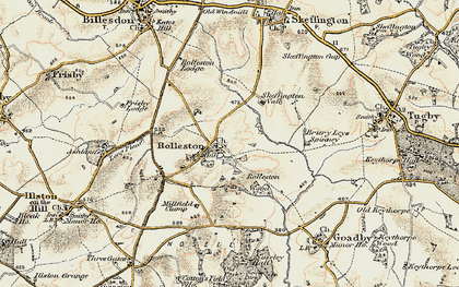 Old map of Briery Leys Spinney in 1901-1903