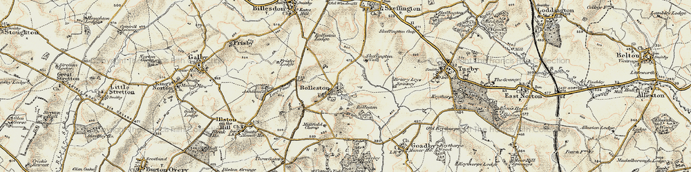 Old map of Rolleston in 1901-1903